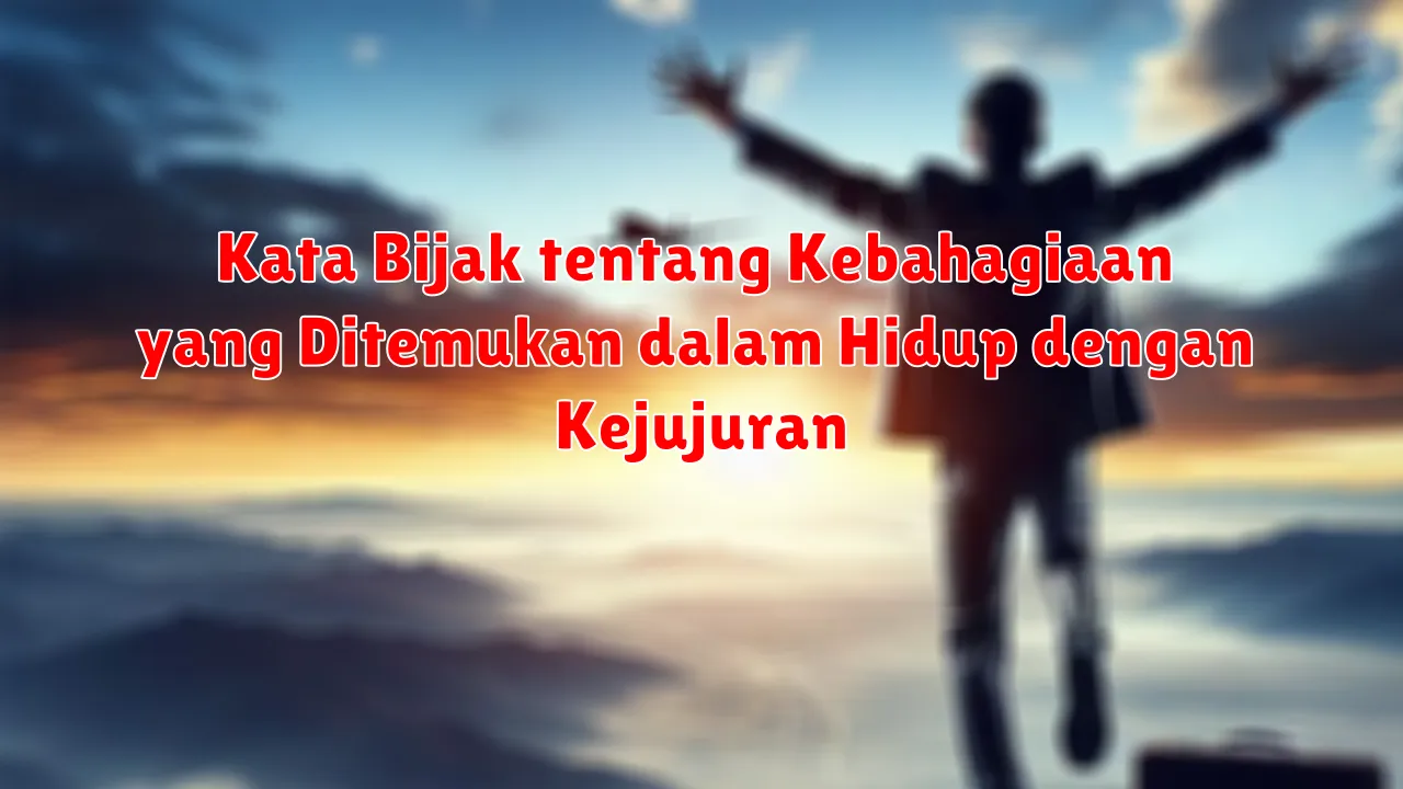 Kata Bijak tentang Kebahagiaan yang Ditemukan dalam Hidup dengan Kejujuran