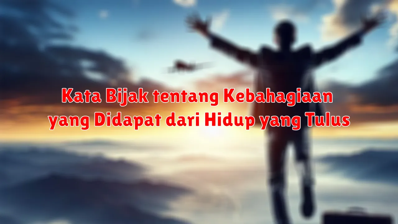 Kata Bijak tentang Kebahagiaan yang Didapat dari Hidup yang Tulus