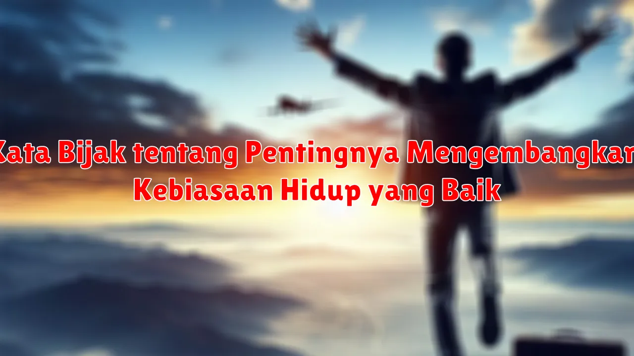 Kata Bijak tentang Pentingnya Mengembangkan Kebiasaan Hidup yang Baik