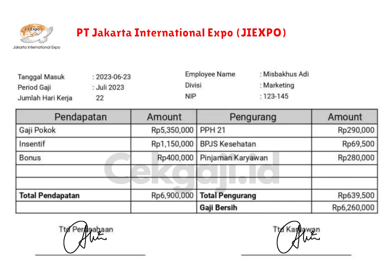 Slip Gaji PT Jakarta International Expo (JIEXPO)