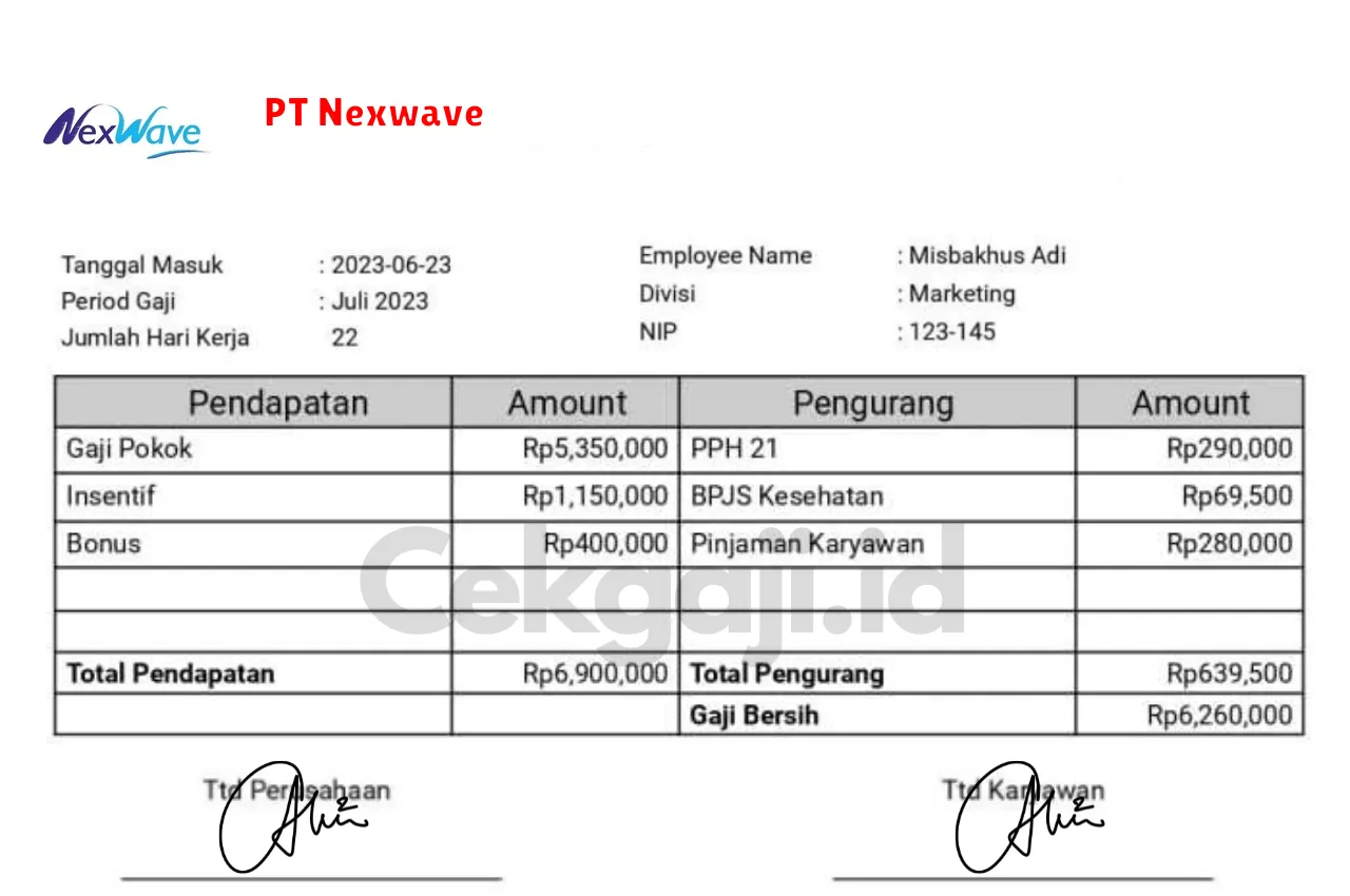 Slip Gaji PT Nexwave