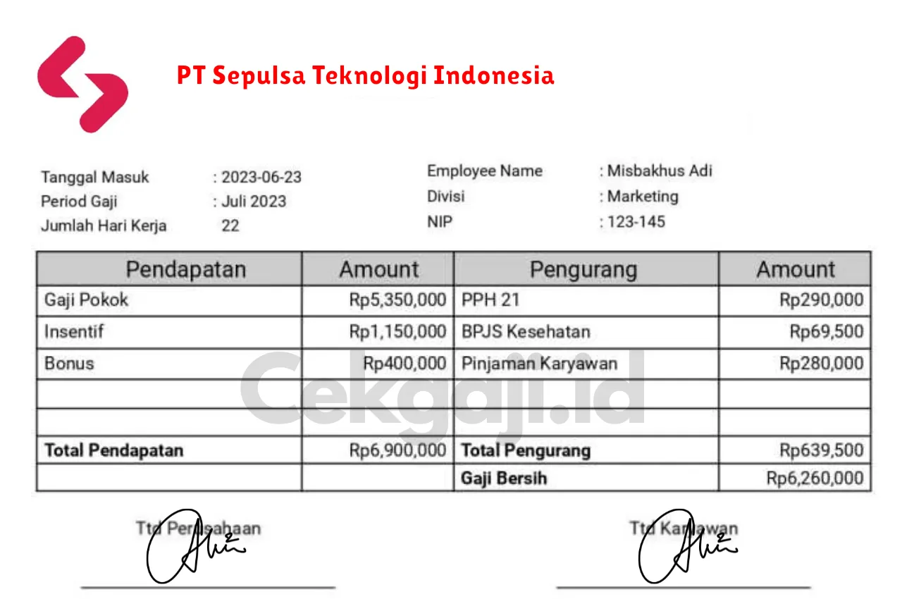 Slip Gaji PT Sepulsa Teknologi Indonesia